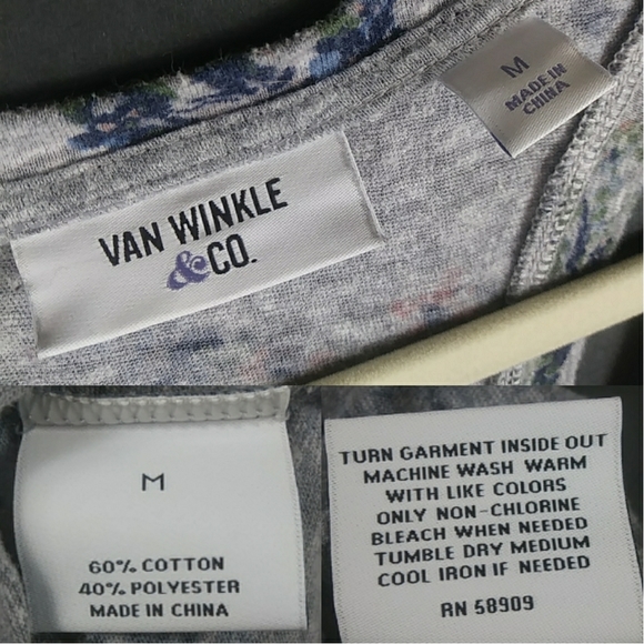 ⭐3/$30 Van Winkle & Co Floral Racerback Tank M - Picture 4 of 4